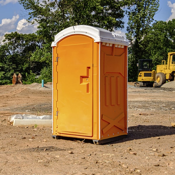 how often are the portable restrooms cleaned and serviced during a rental period in Broken Bow